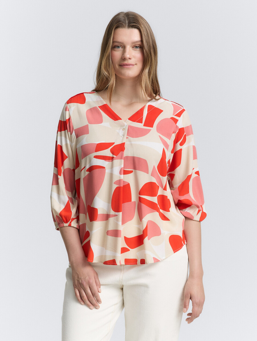 talla grande - blusa estampada