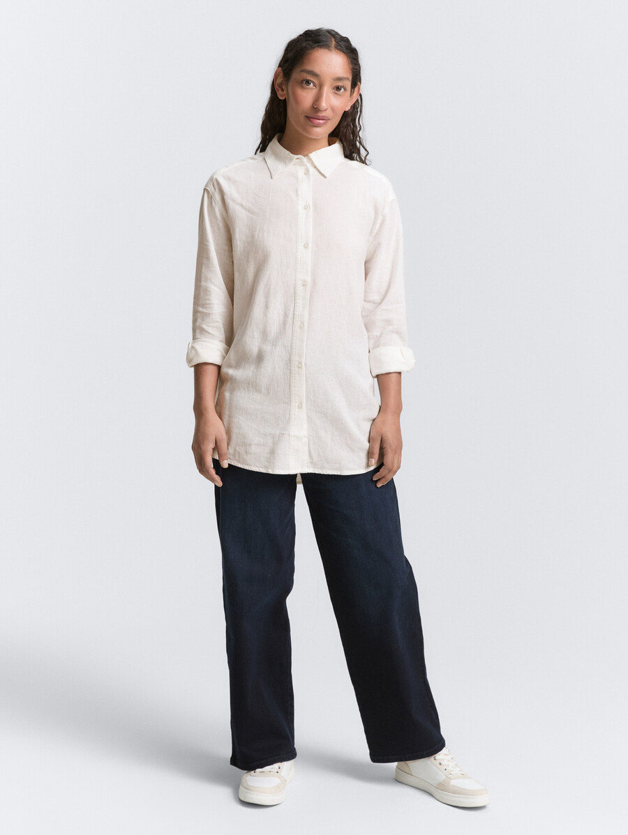 blusa oversize con lino