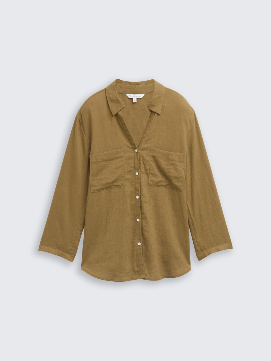 blusa camisera con contenido de lino