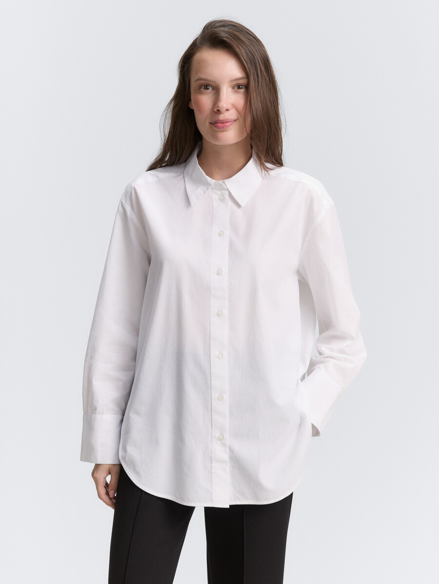 blusa holgada de popelina