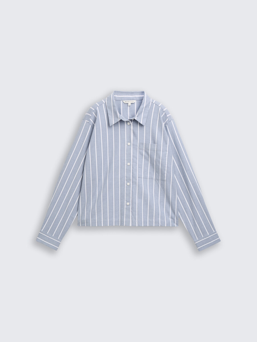 blusa camisera de corte cuadrado con estampado de rayas