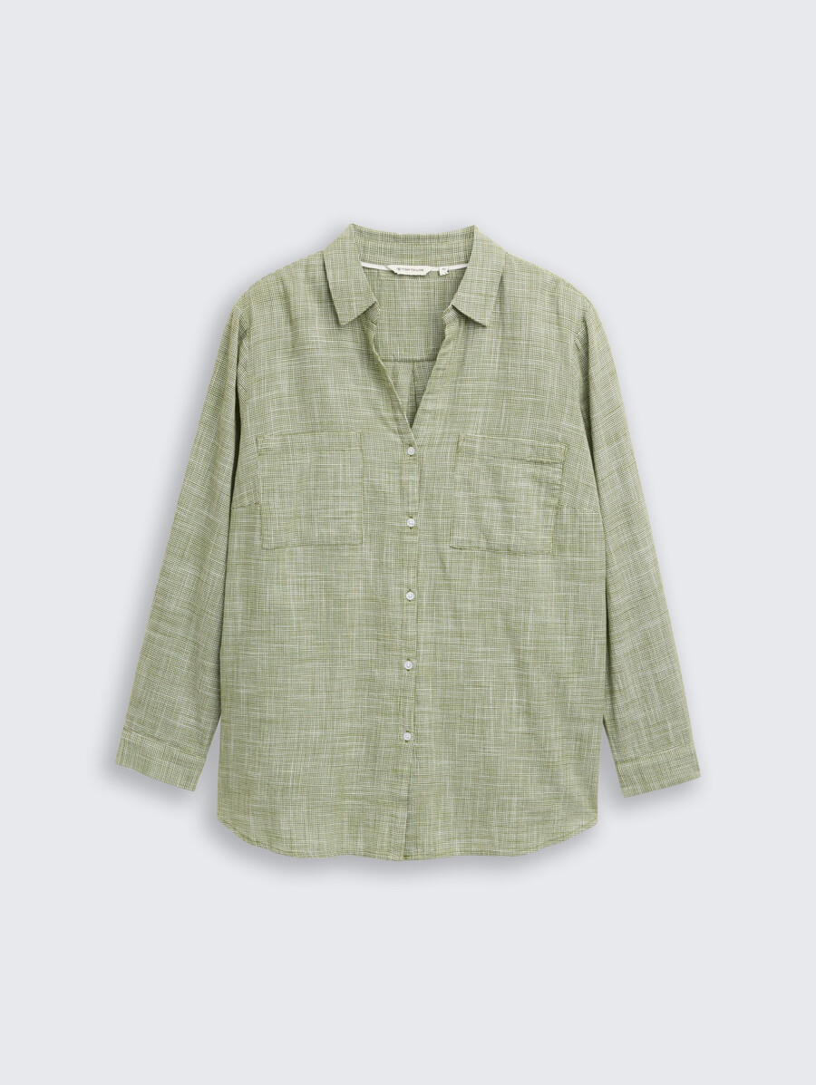 talla grande - blusa con bolsillos en el pecho
