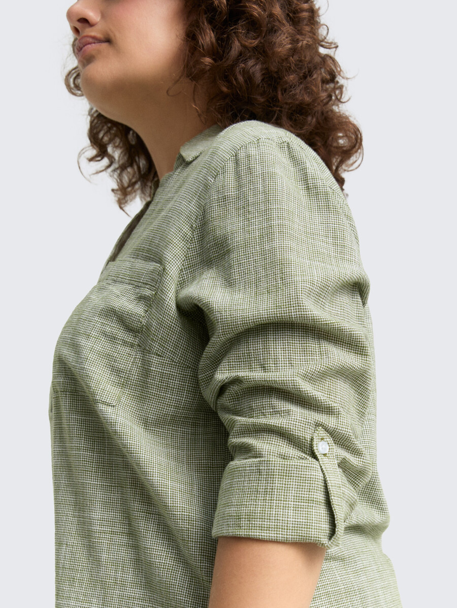 talla grande - blusa con bolsillos en el pecho