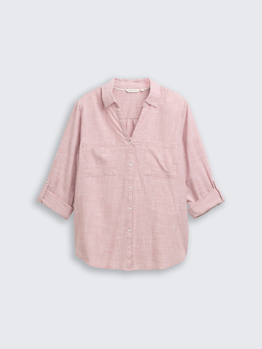 talla grande - blusa con bolsillos en el pecho