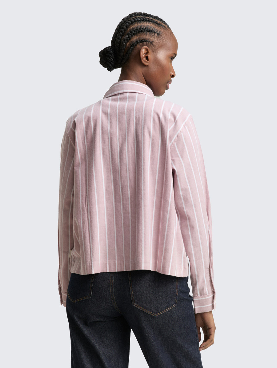 blusa camisera de corte cuadrado con estampado de rayas