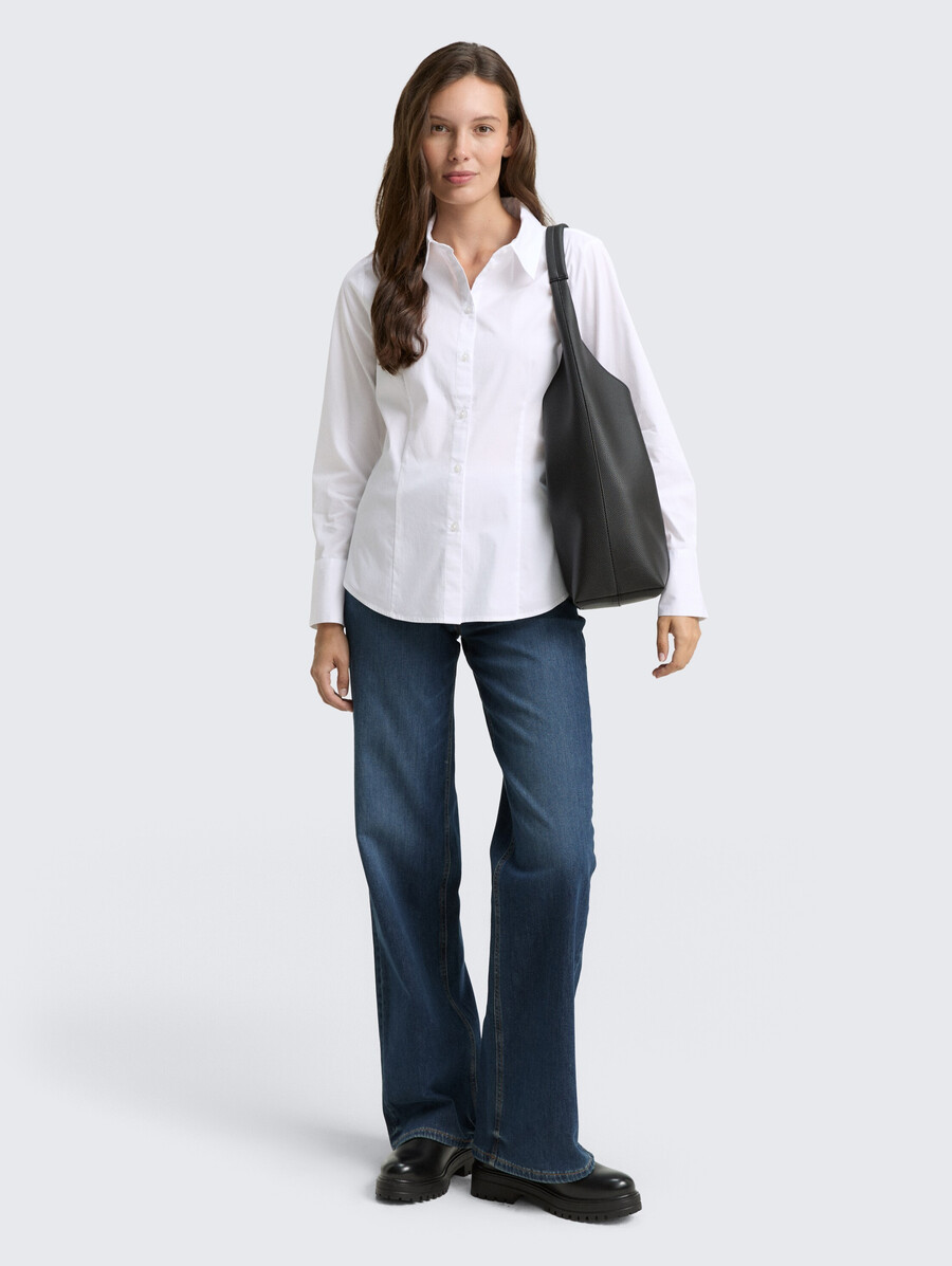 blusa camisera de popelina entallada