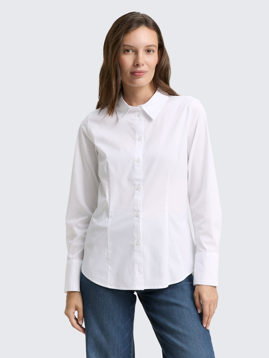 blusa camisera de popelina entallada