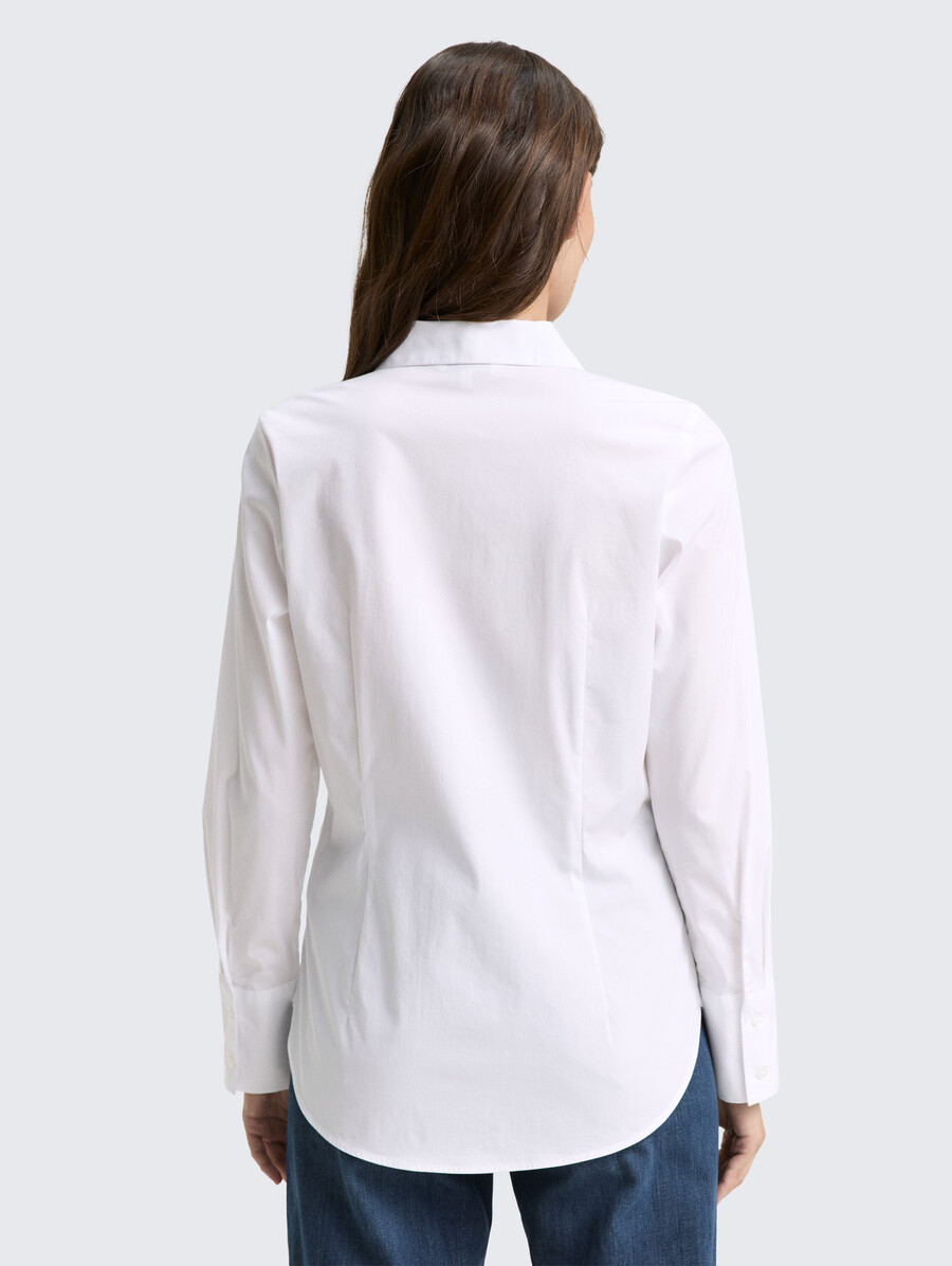 blusa camisera de popelina entallada