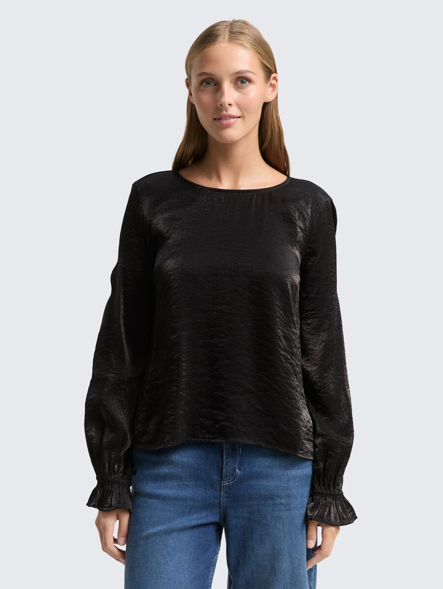blusa holgada con efecto satén