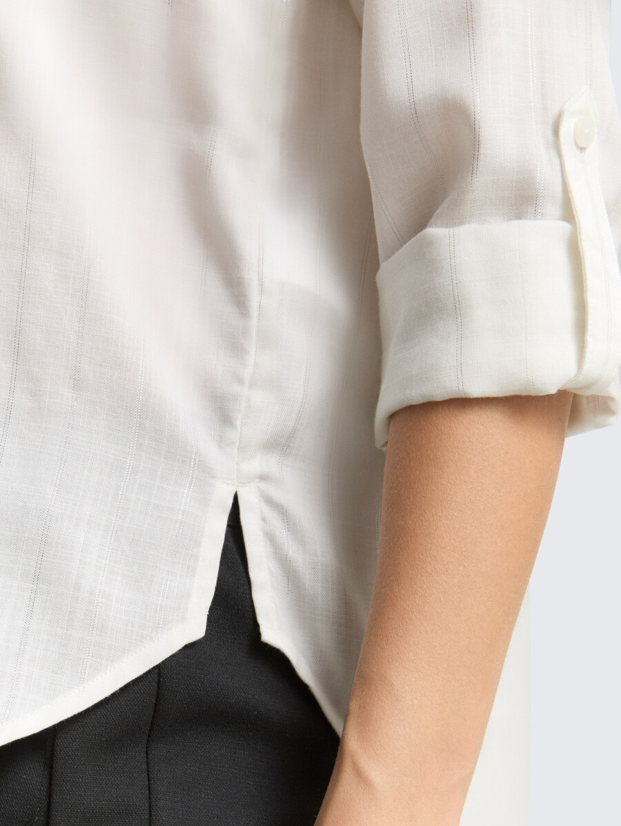 blusa con rayas efecto brillo
