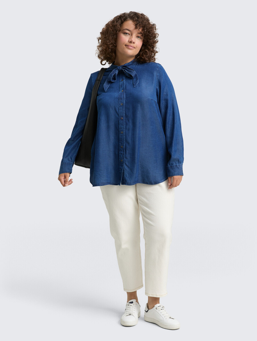 talla grande - blusa con detalle de lazo