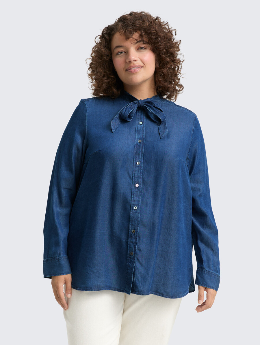 talla grande - blusa con detalle de lazo
