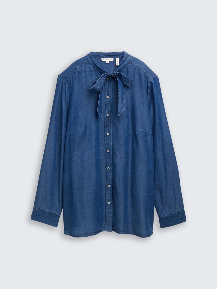 talla grande - blusa con detalle de lazo