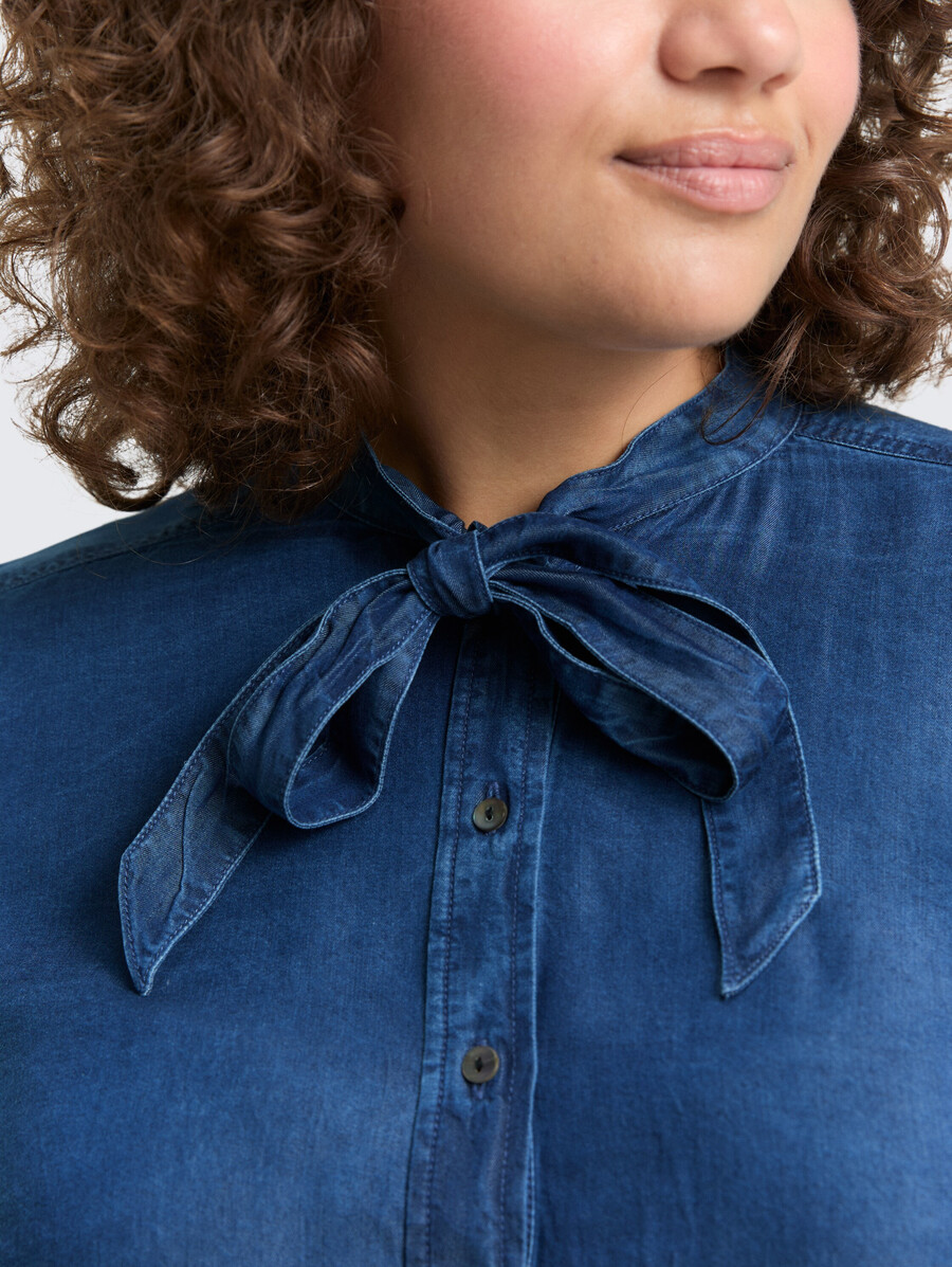 talla grande - blusa con detalle de lazo