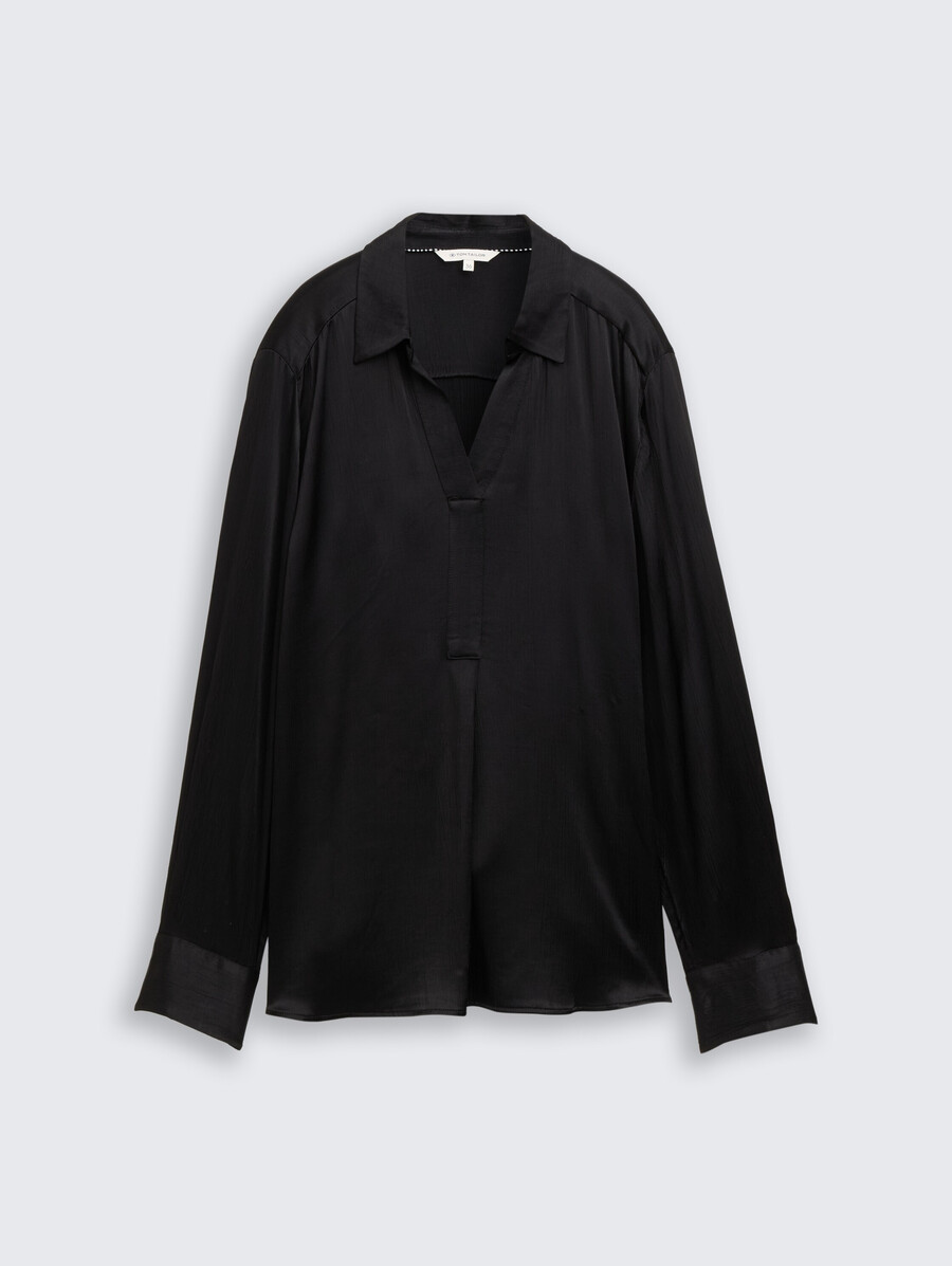 blusa de satén arrugado