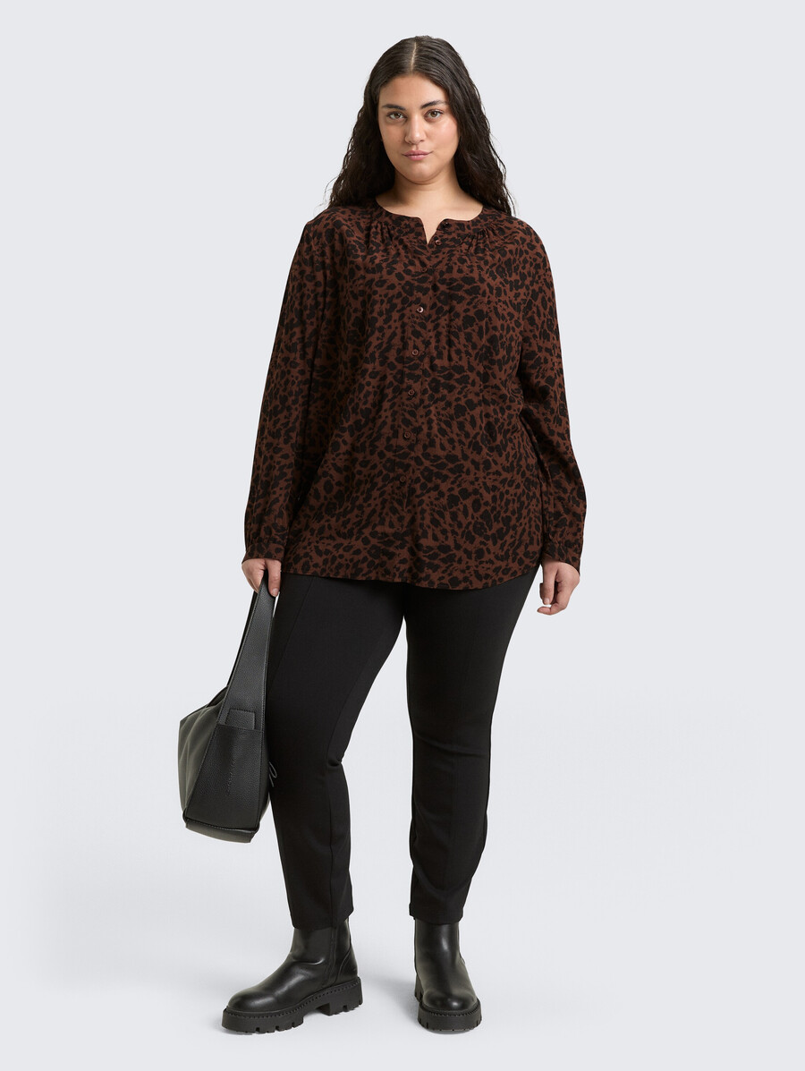 talla grande - blusa con estampado de leopardo
