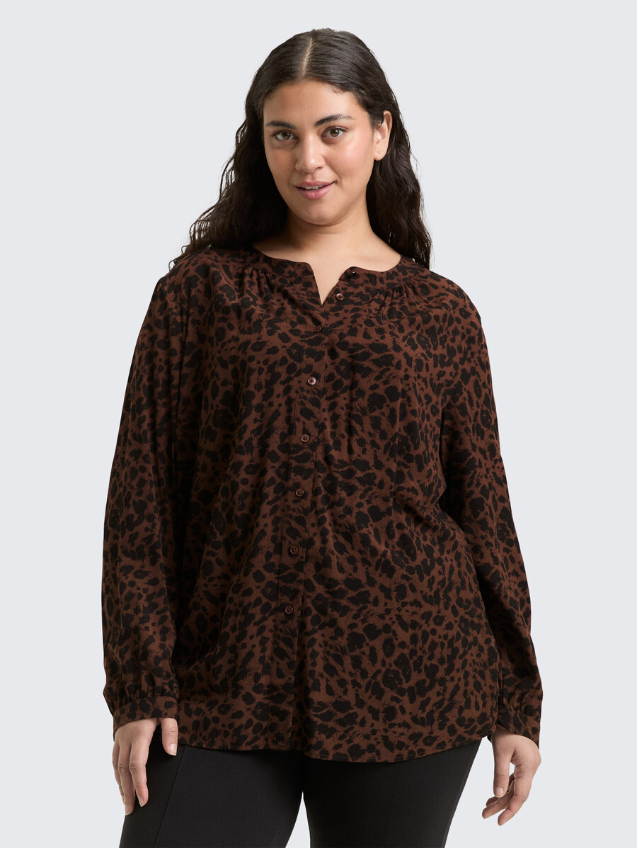 talla grande - blusa con estampado de leopardo