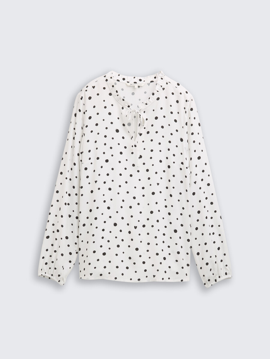 blusa con estampado de lunares