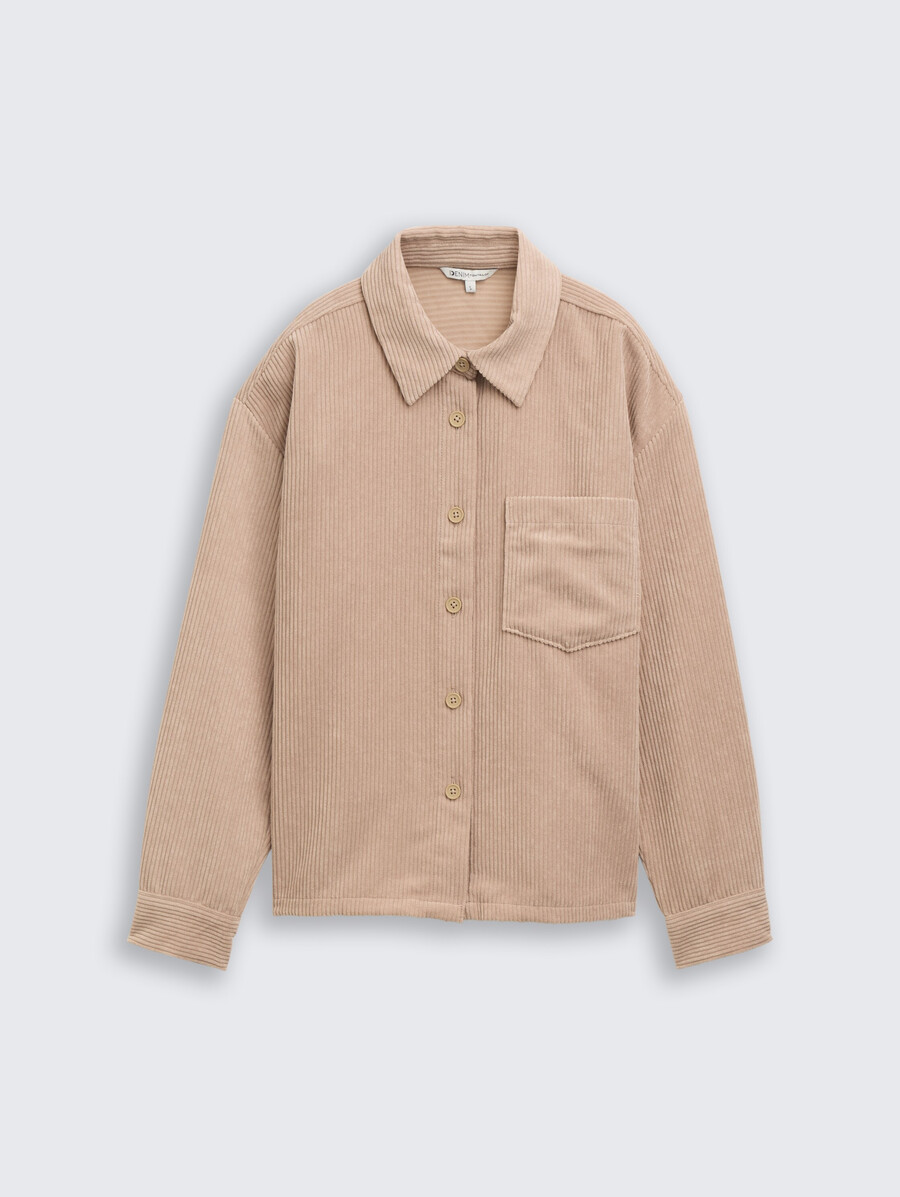 blusa de pana de corte cuadrado