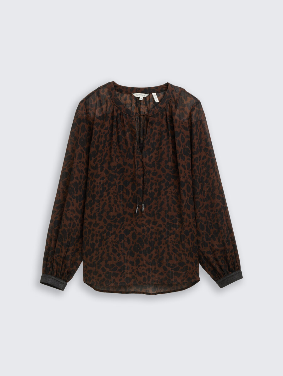 blusa de gasa con estampado de leopardo