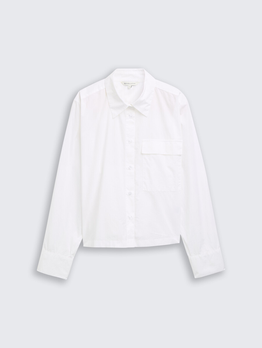 blusa de algodón de corte cuadrado