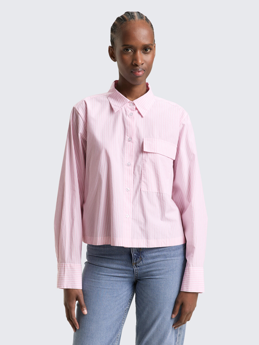 blusa de algodón de corte cuadrado