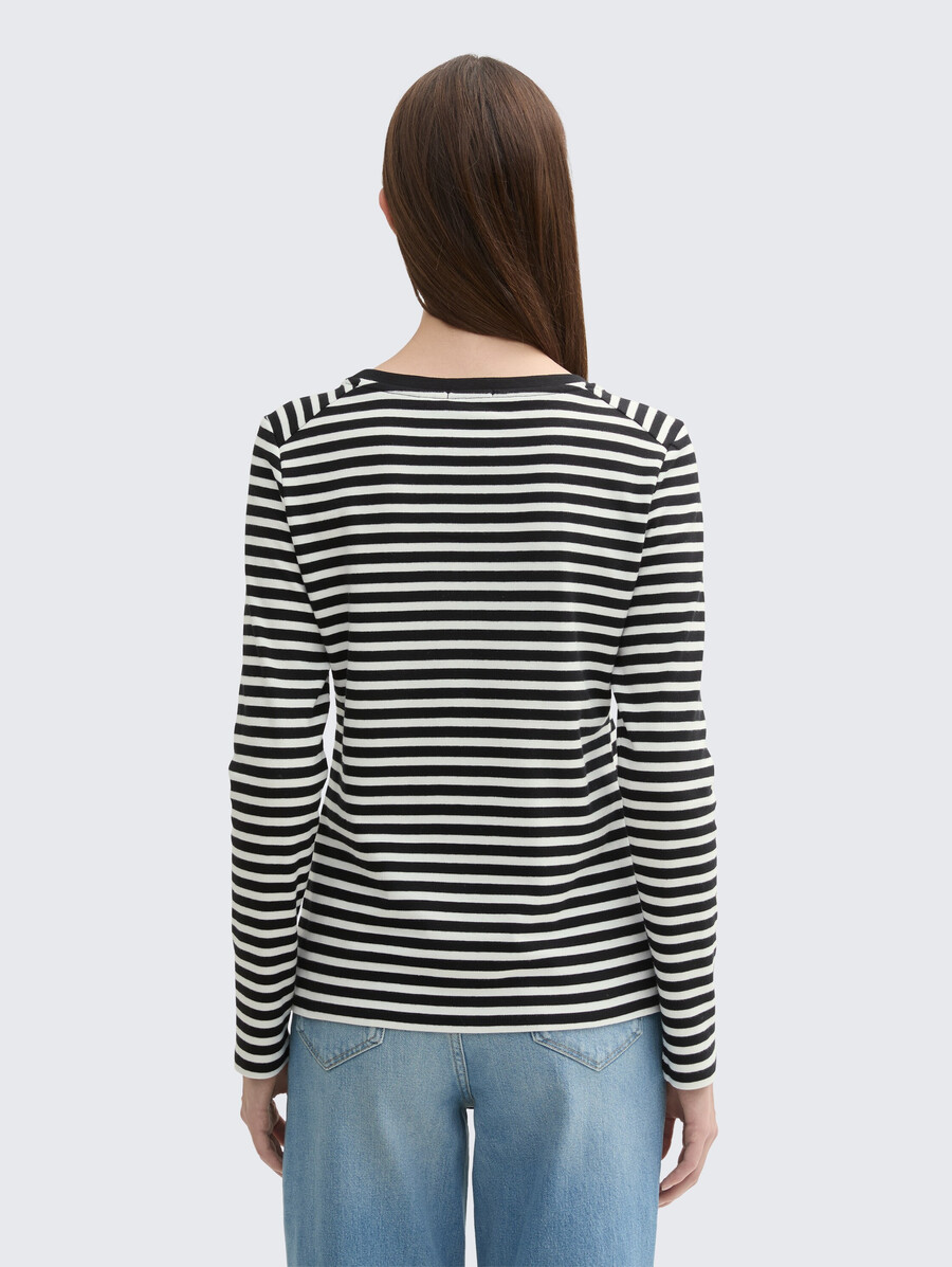camisa de manga larga con estampado de rayas