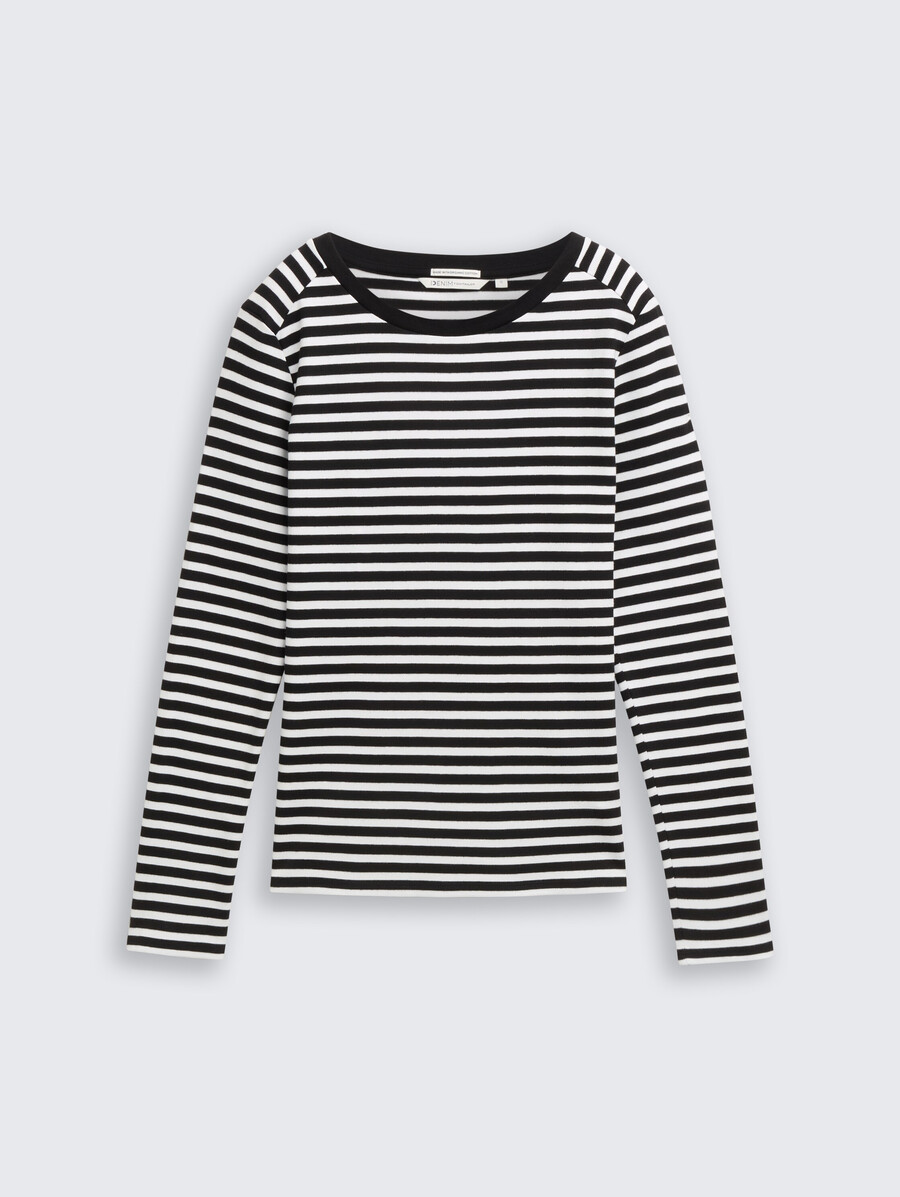 camisa de manga larga con estampado de rayas