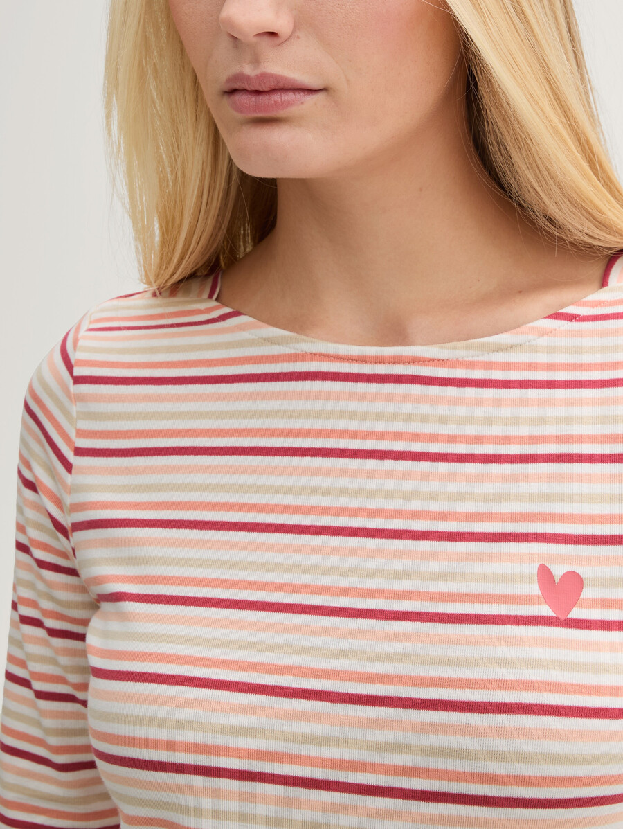 camisa de manga larga con estampado de rayas