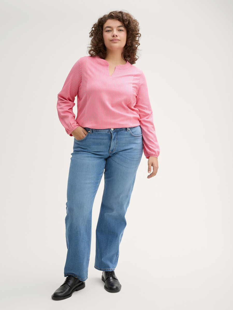 talla grande - camisa blusa con estampado de rayas