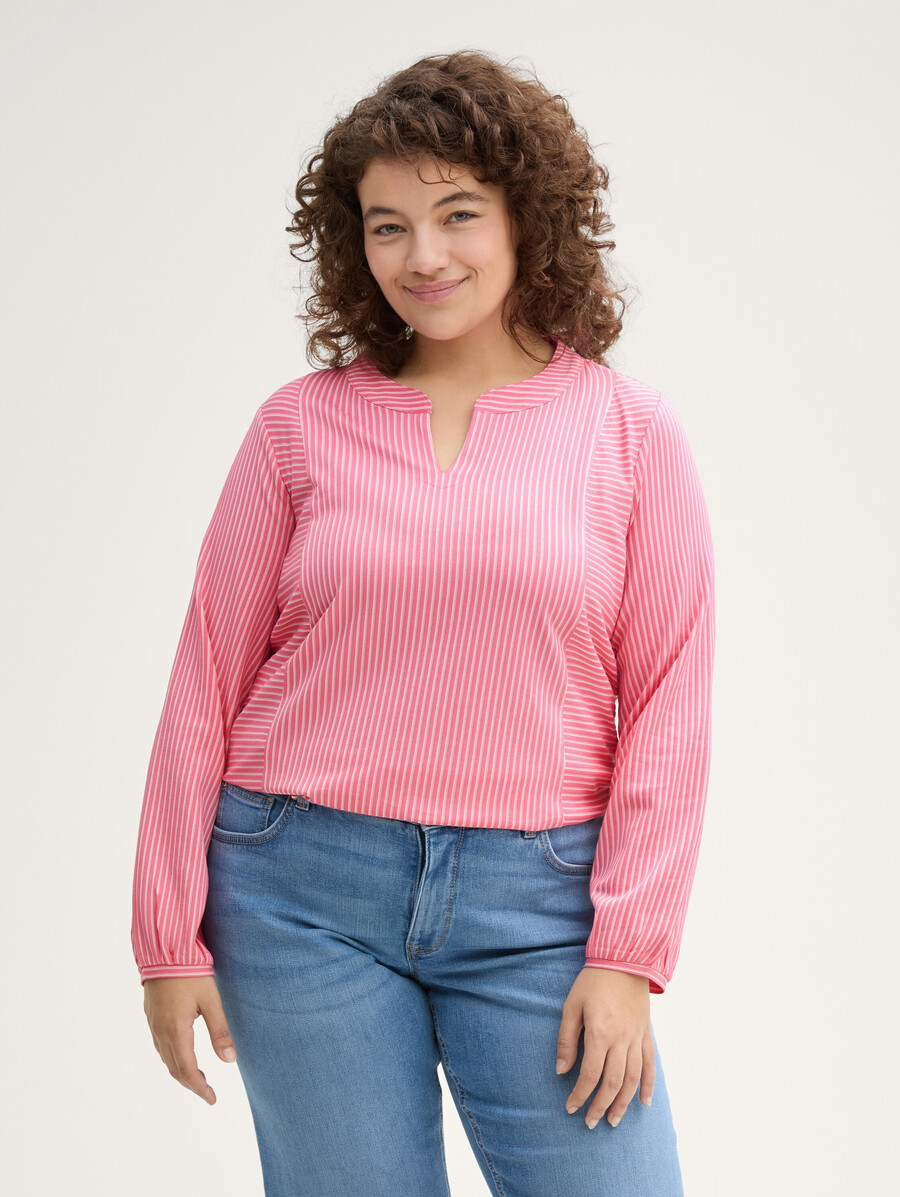 talla grande - camisa blusa con estampado de rayas