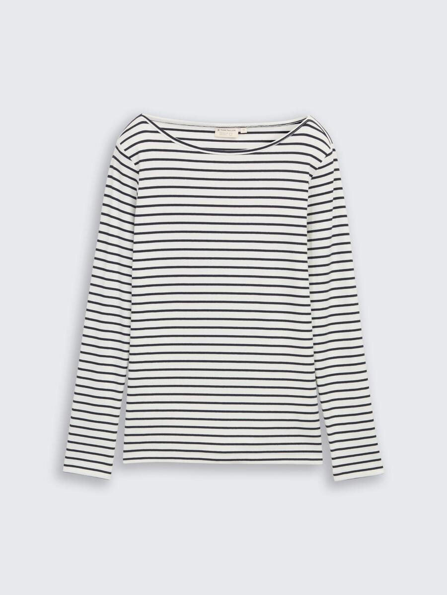 camisa de manga larga con estampado de rayas