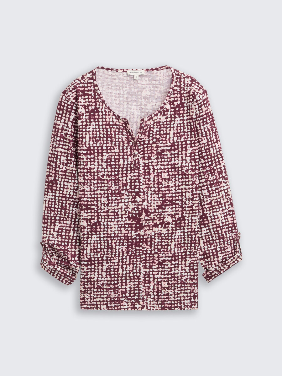 camisa tipo blusa henley con estampado