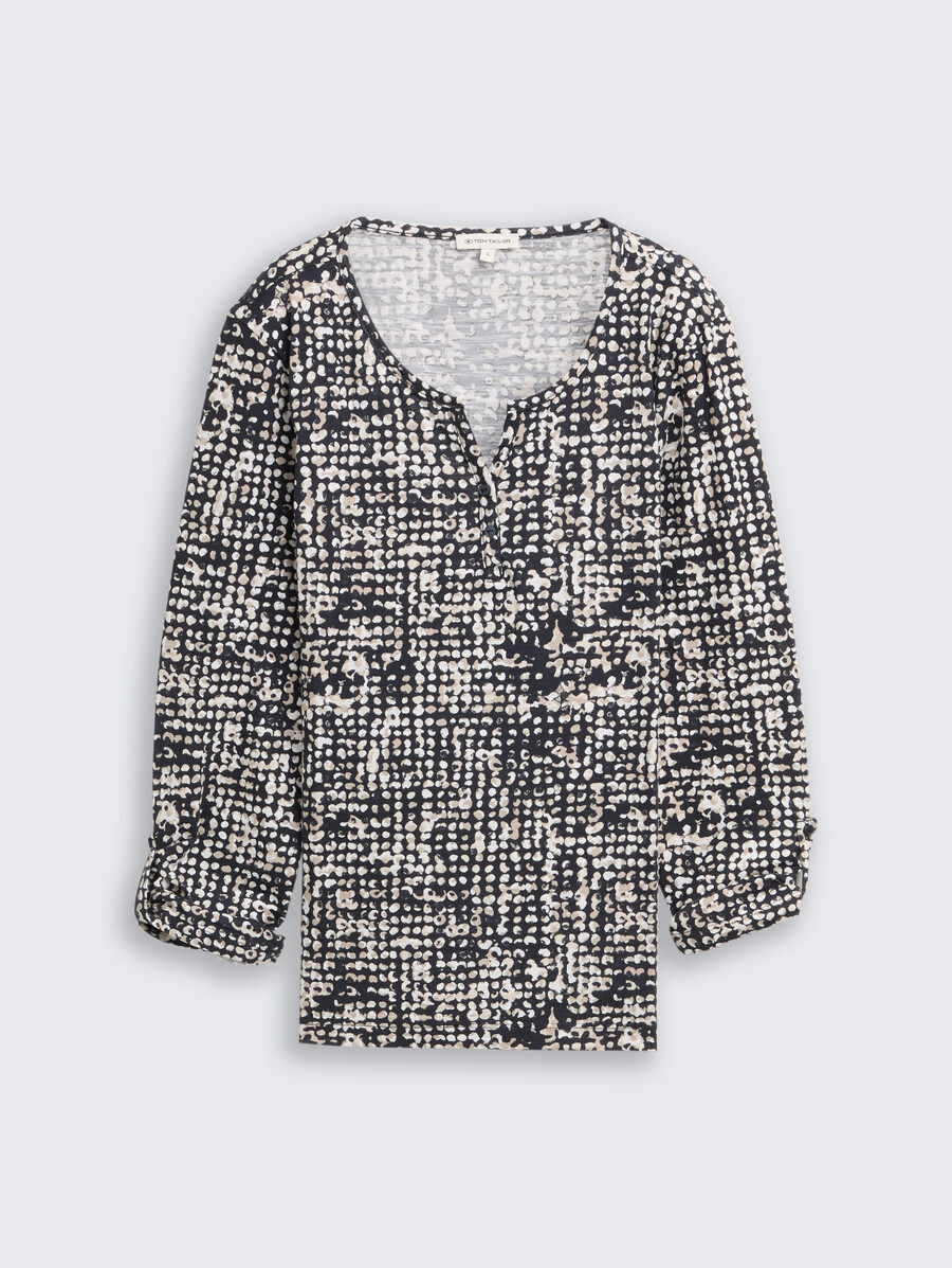 camisa tipo blusa henley con estampado