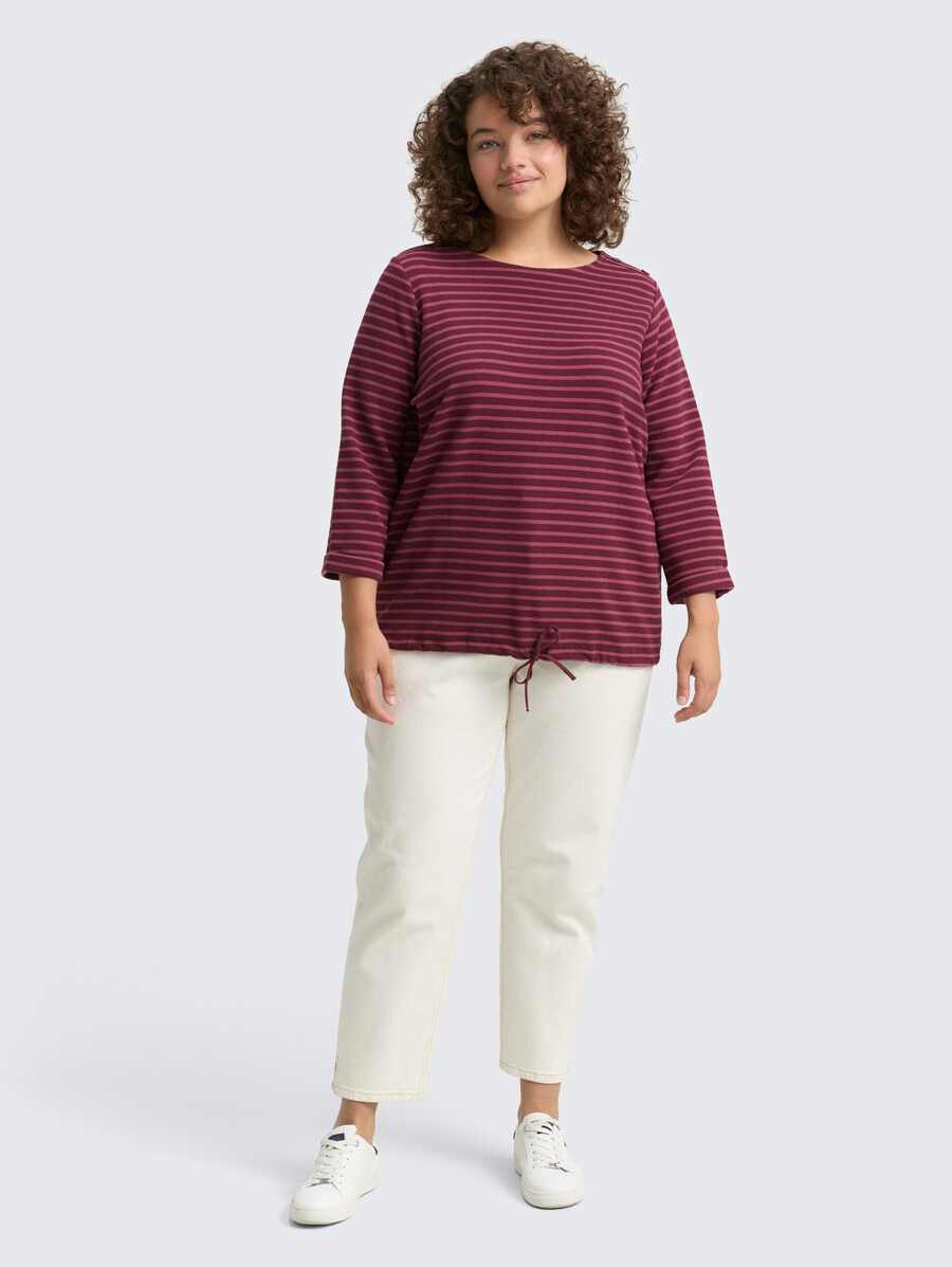 talla grande - camisa de manga larga con detalles de botones
