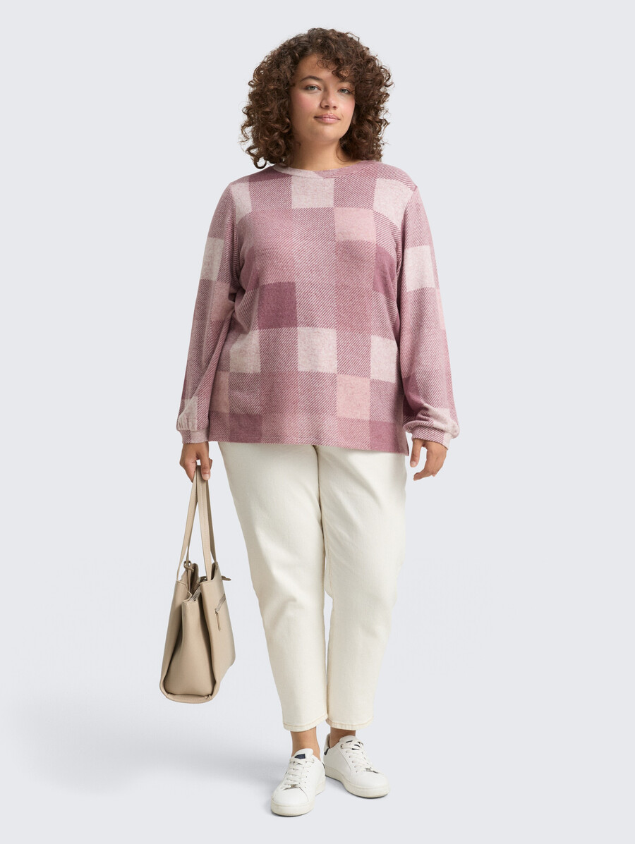 talla grande - camisa de manga larga con estampado