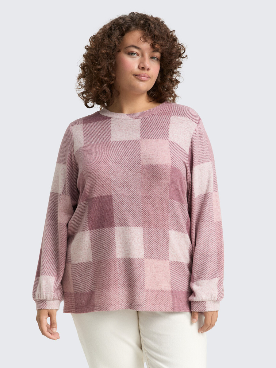 talla grande - camisa de manga larga con estampado