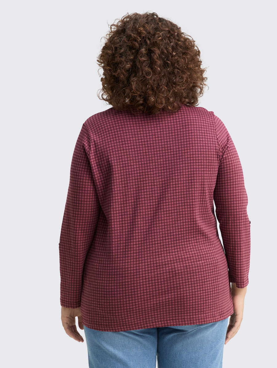 talla grande - camisa tipo blusa henley con estampado