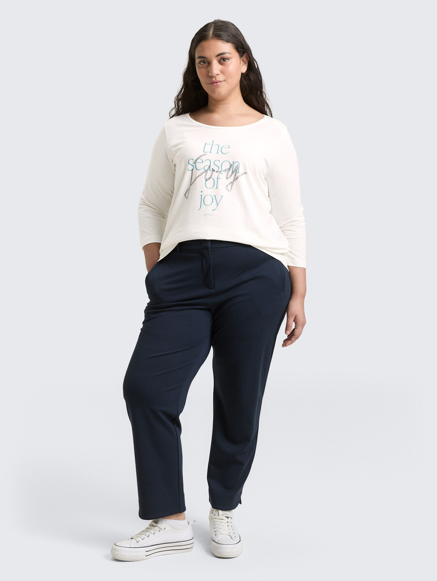 talla grande - camisa de manga larga con estampado