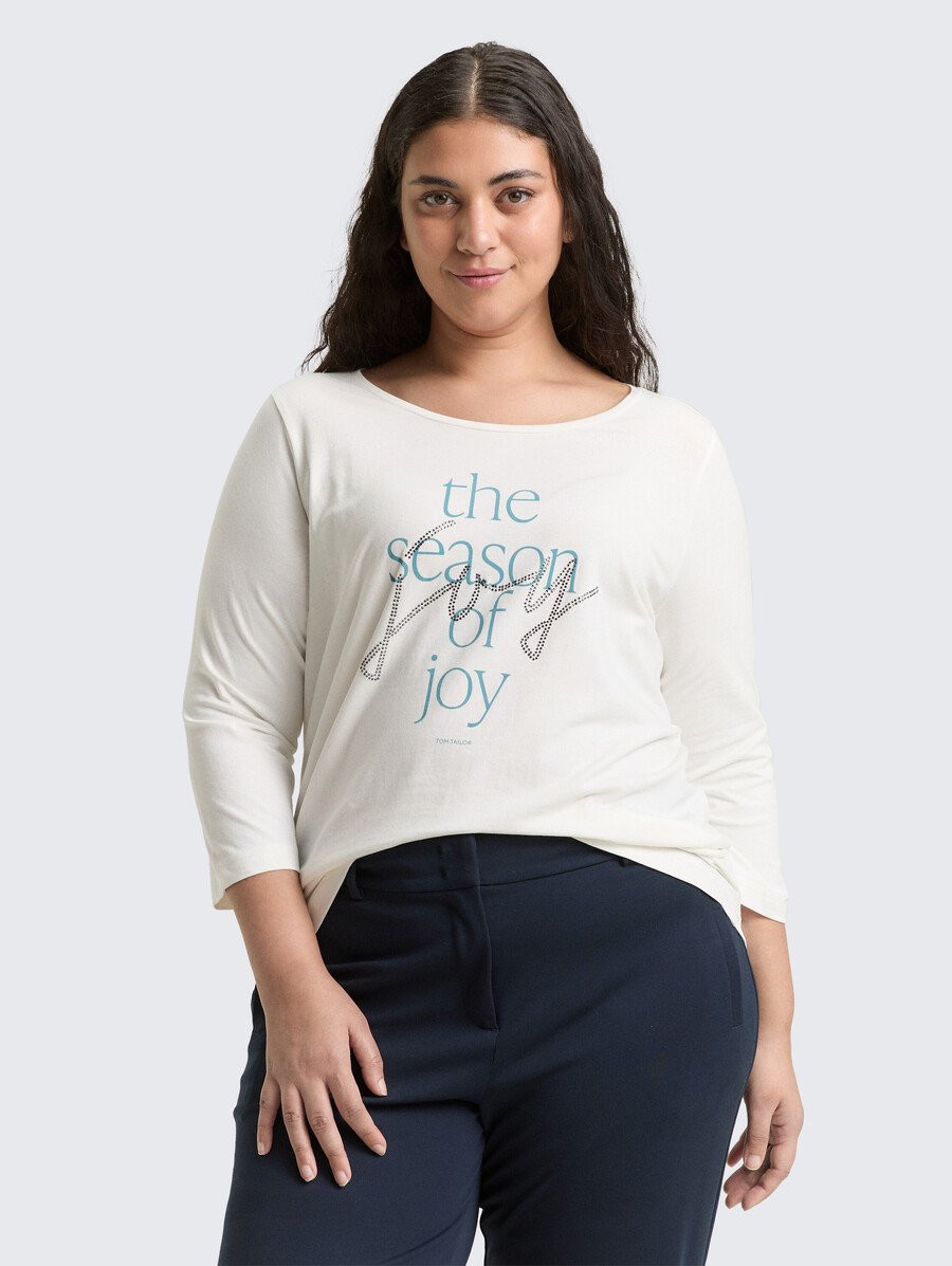 talla grande - camisa de manga larga con estampado