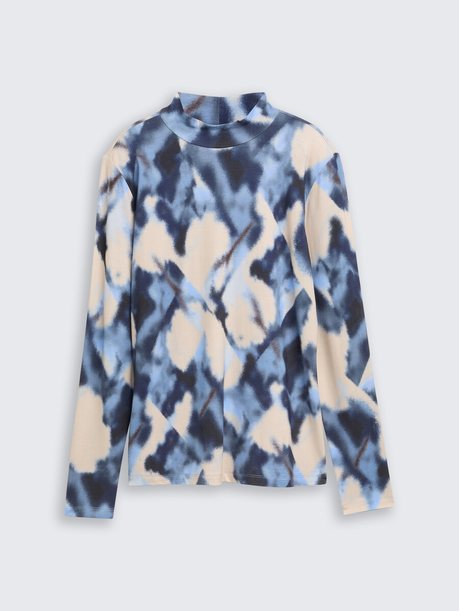 camisa de manga larga de corte entallado con estampado