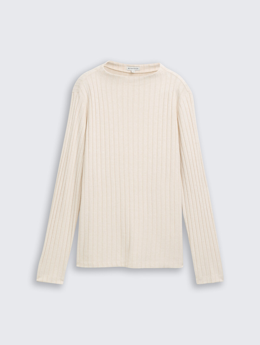 camisa acogedora de manga larga con cuello alto