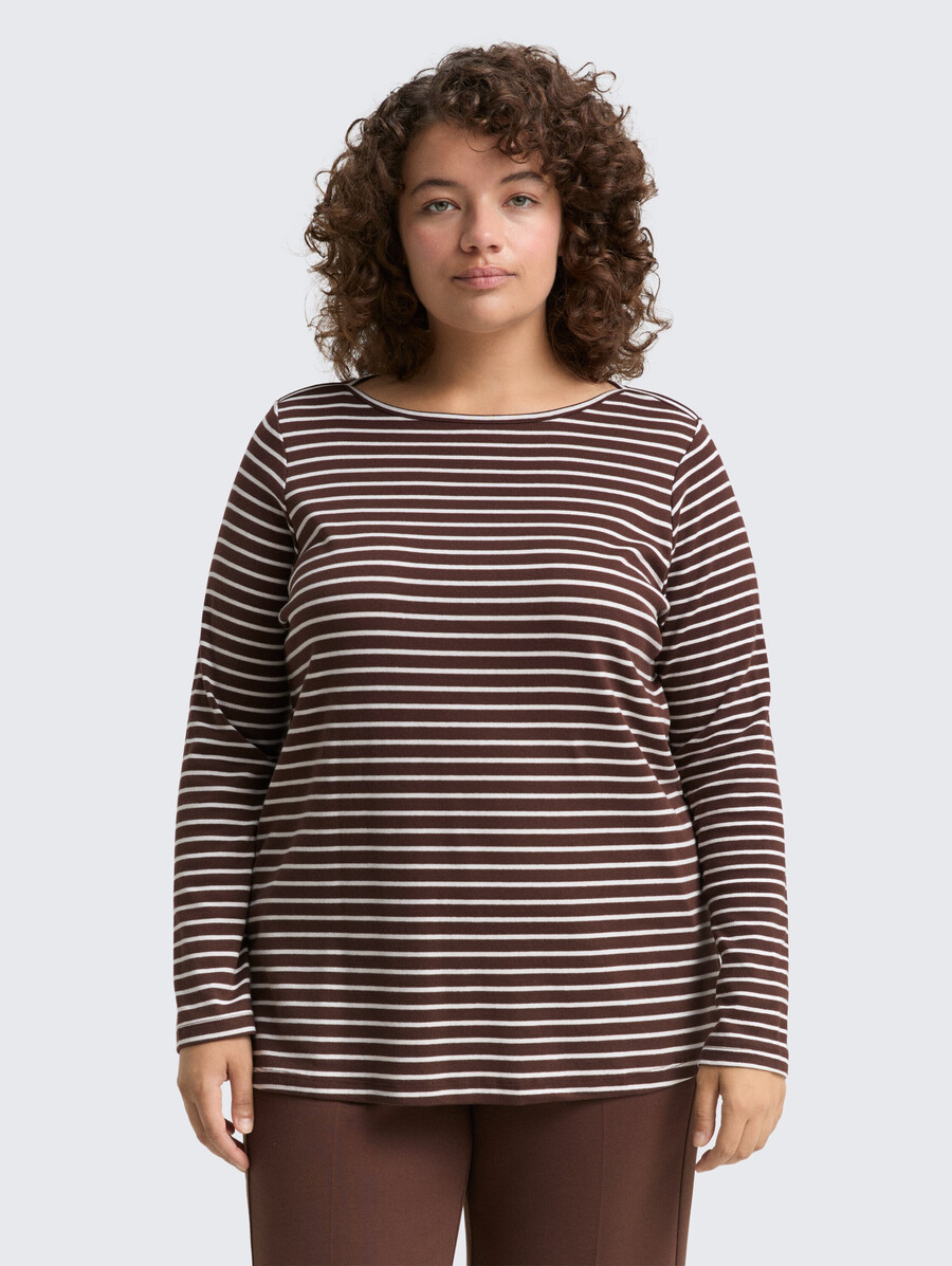 talla grande - camisa de manga larga con estampado de rayas