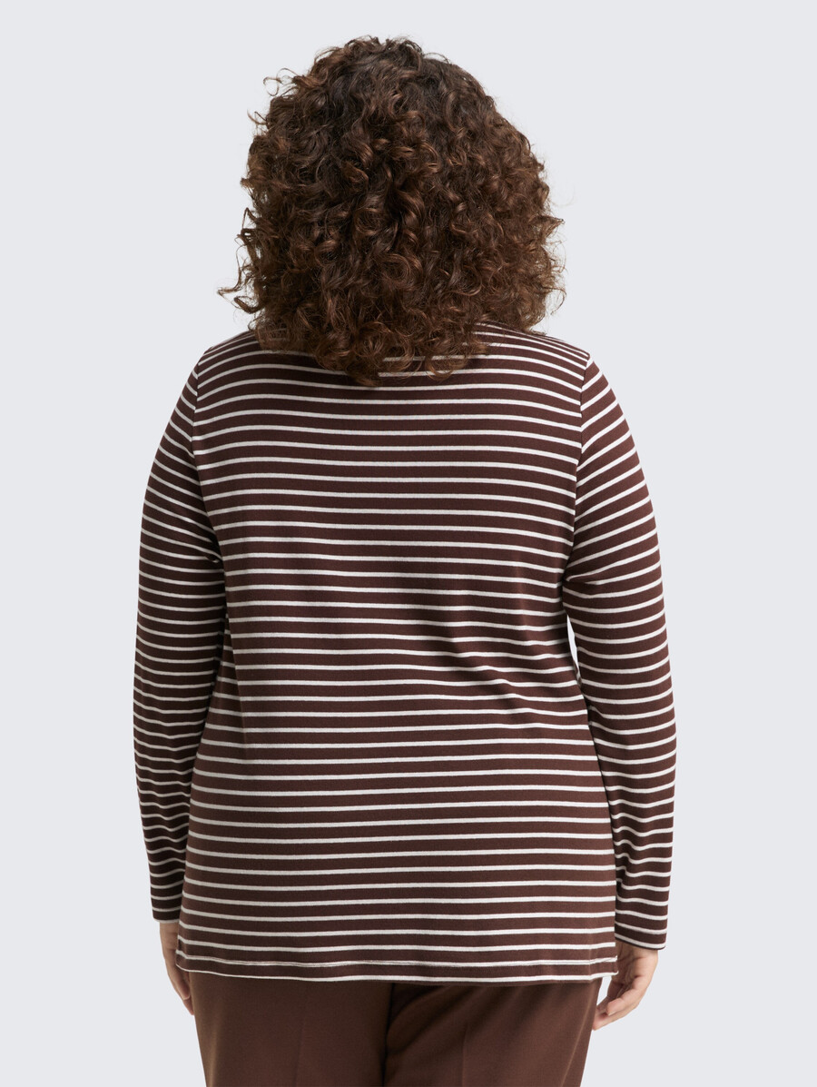 talla grande - camisa de manga larga con estampado de rayas