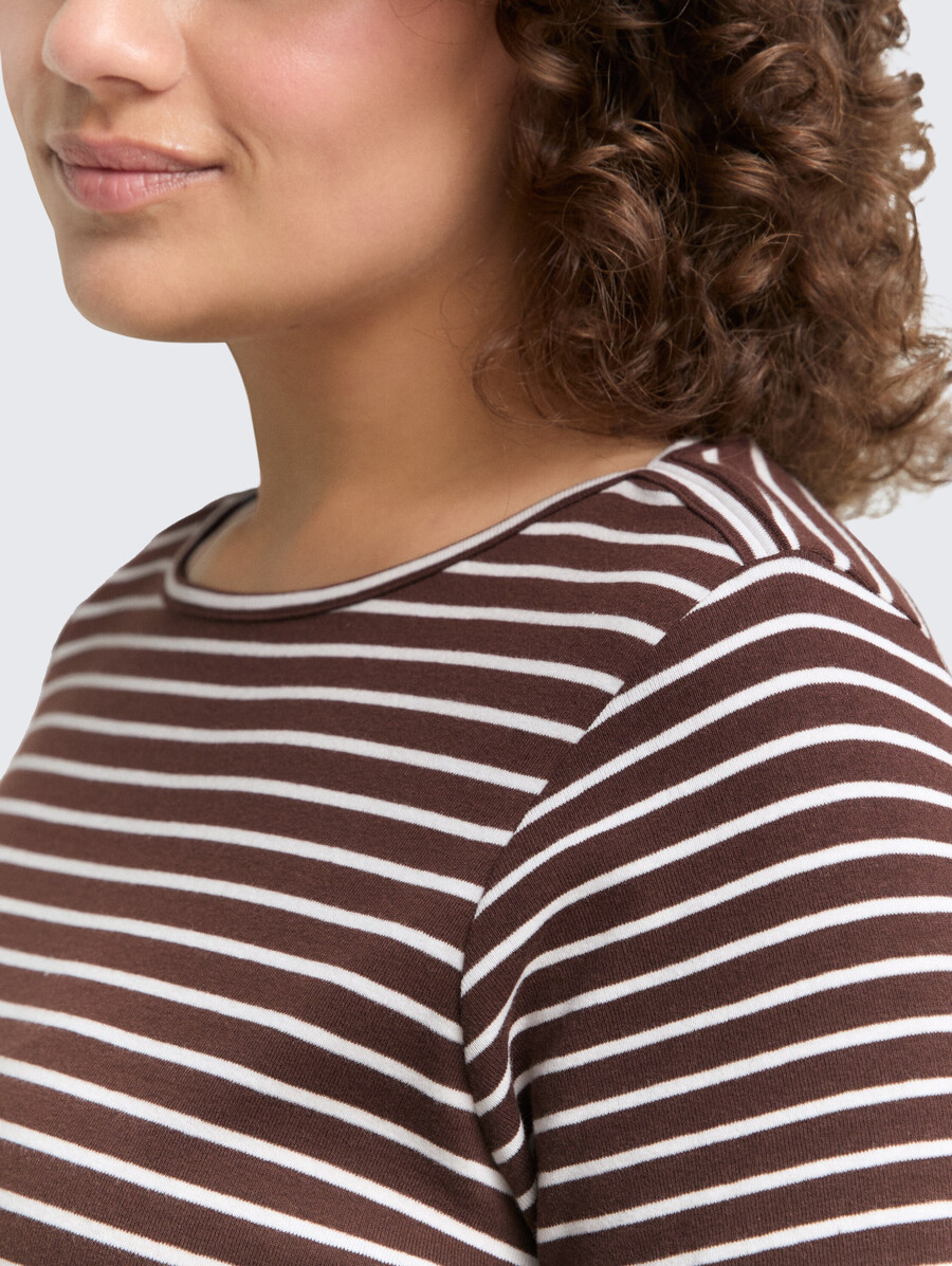 talla grande - camisa de manga larga con estampado de rayas