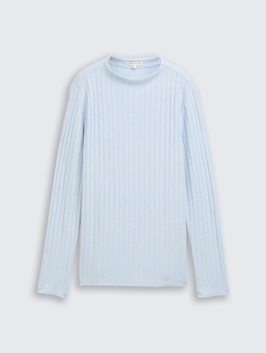 camisa acogedora de manga larga con cuello alto