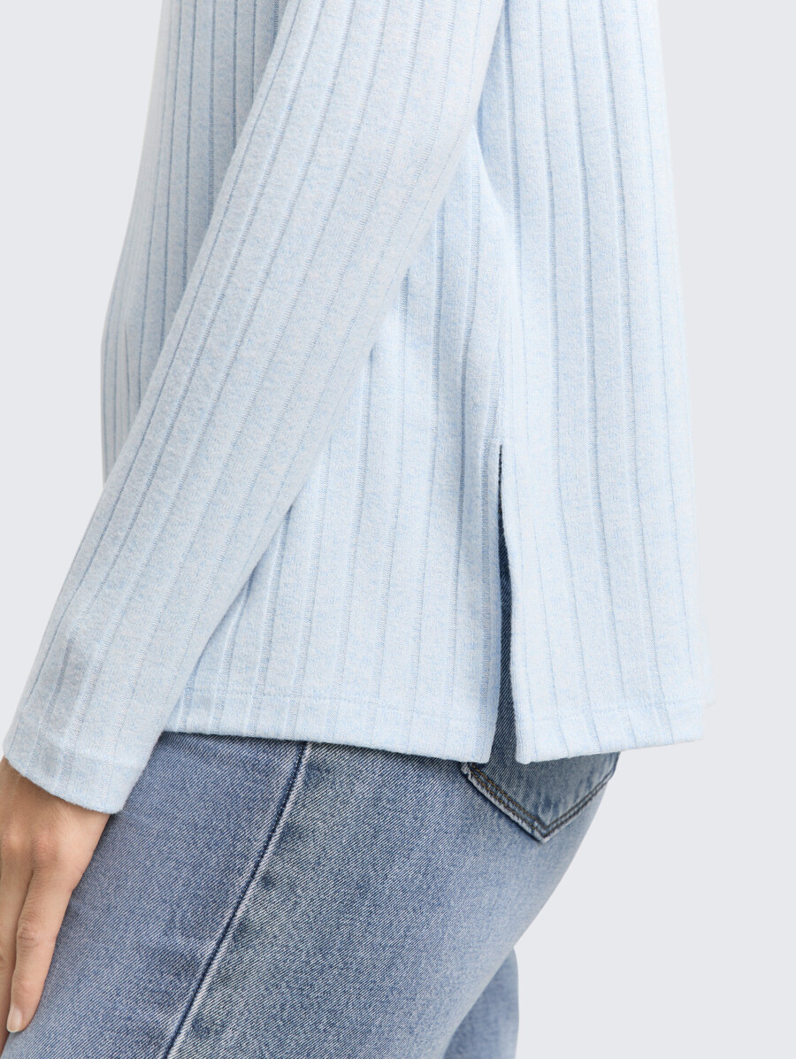 camisa acogedora de manga larga con cuello alto