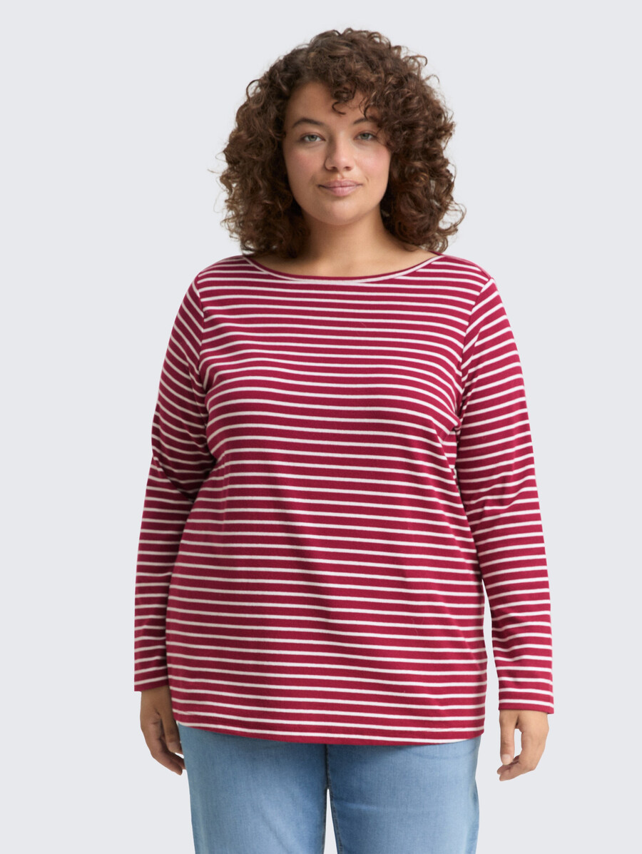 talla grande - camisa de manga larga con estampado de rayas