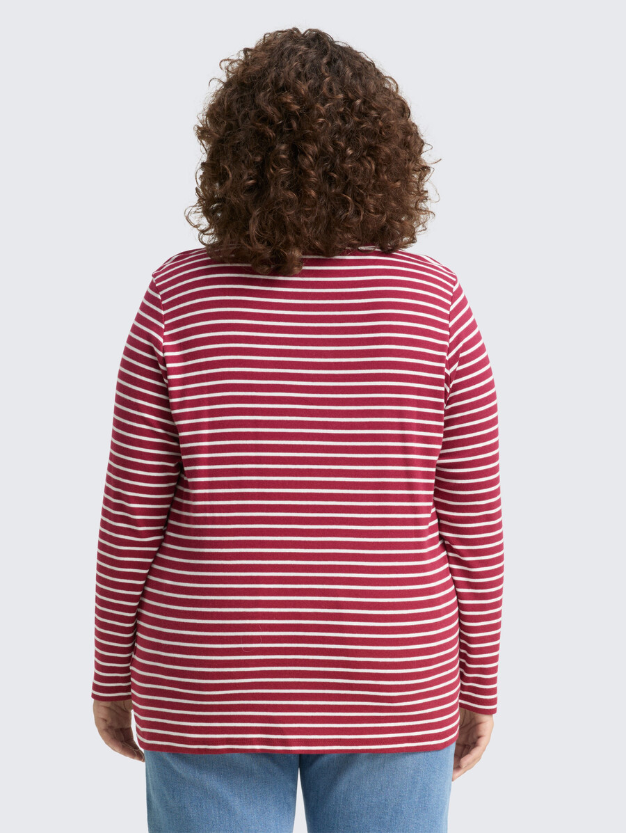 talla grande - camisa de manga larga con estampado de rayas