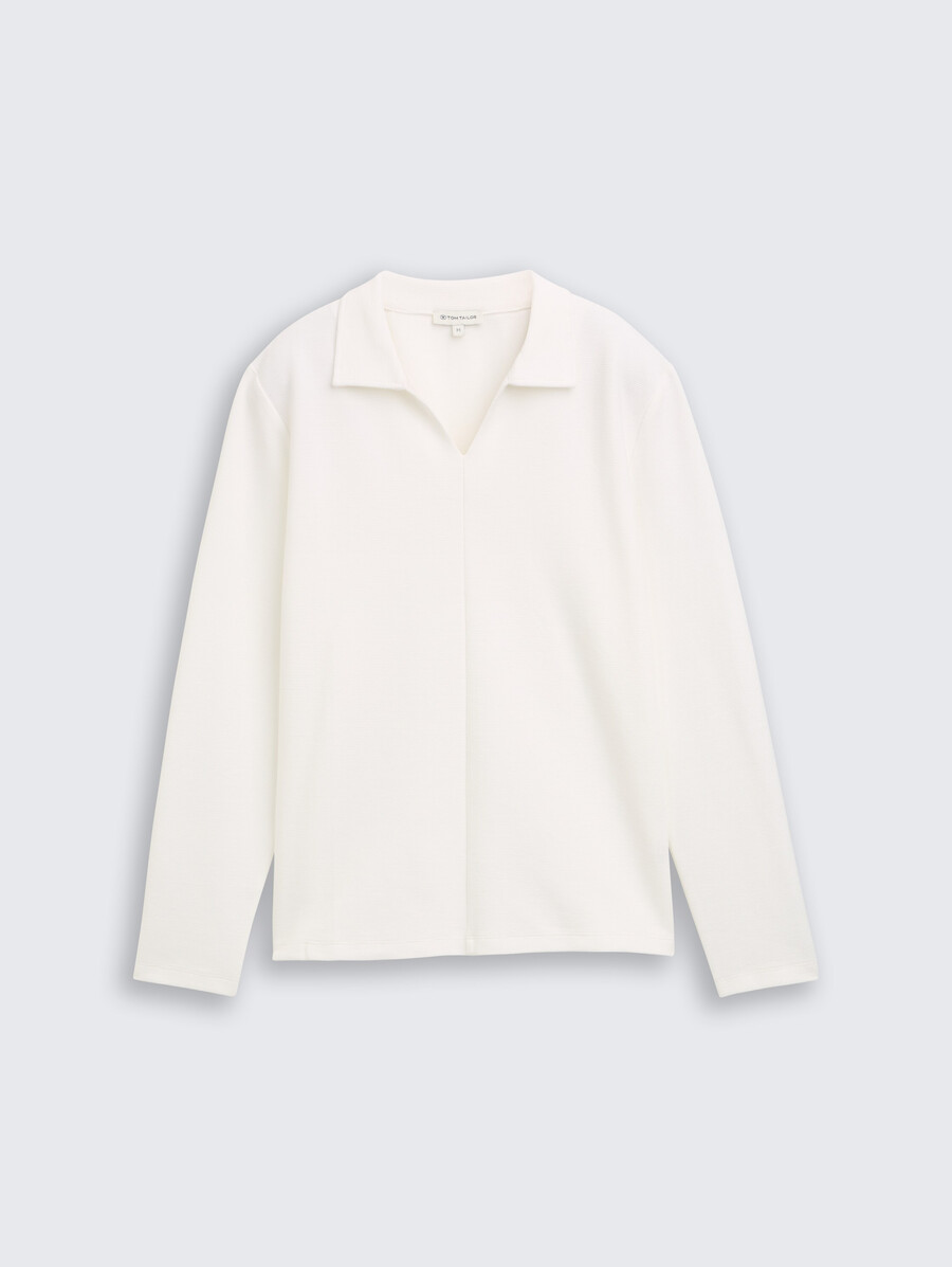camisa de manga larga con cuello polo